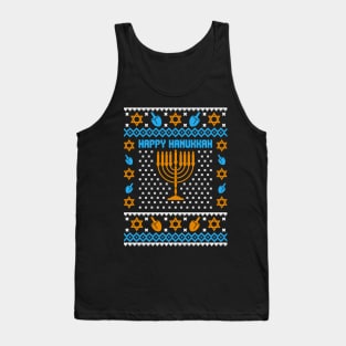 Happy Hanukkah Ugly Christmas Sweater Tank Top